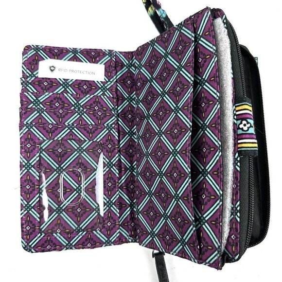 Vera Bradley Iconic Wallet Wristlet Combo Vines Floral Quilted Clutch New - Picture 3 of 10